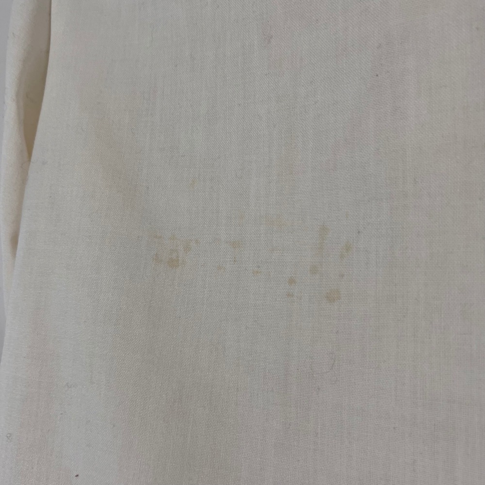 Vintage 70s Top Size M Ivory Embroidered Button Down Western Rockabilly Country - Picture 3 of 7